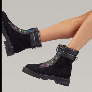 BNIB Kurt Geiger Bobby rainbow boots, 8.5. Black